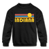 Indiana Youth Sweatshirt - Retro Sunrise Youth Indiana Crewneck Sweatshirt - black