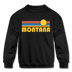 Montana Youth Sweatshirt - Retro Sunrise Youth Montana Crewneck Sweatshirt - black