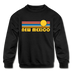 New Mexico Youth Sweatshirt - Retro Sunrise Youth New Mexico Crewneck Sweatshirt - black