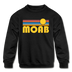 Moab, Utah Youth Sweatshirt - Retro Sunrise Youth Moab Crewneck Sweatshirt - black