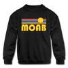Moab, Utah Youth Sweatshirt - Retro Sunrise Youth Moab Crewneck Sweatshirt