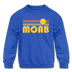 Moab, Utah Youth Sweatshirt - Retro Sunrise Youth Moab Crewneck Sweatshirt - royal blue