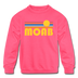 Moab, Utah Youth Sweatshirt - Retro Sunrise Youth Moab Crewneck Sweatshirt - neon pink