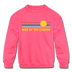 Lake of the Ozarks, Missouri Youth Sweatshirt - Retro Sunrise Youth Lake of the Ozarks Crewneck Sweatshirt - neon pink