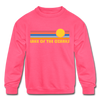 Lake of the Ozarks, Missouri Youth Sweatshirt - Retro Sunrise Youth Lake of the Ozarks Crewneck Sweatshirt