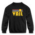 Vail, Colorado Youth Sweatshirt - Retro Sunrise Youth Vail Crewneck Sweatshirt - black