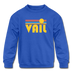 Vail, Colorado Youth Sweatshirt - Retro Sunrise Youth Vail Crewneck Sweatshirt - royal blue