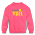 Vail, Colorado Youth Sweatshirt - Retro Sunrise Youth Vail Crewneck Sweatshirt - neon pink