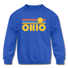 Ohio Youth Sweatshirt - Retro Sunrise Youth Ohio Crewneck Sweatshirt