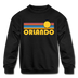 Orlando, Florida Youth Sweatshirt - Retro Sunrise Youth Orlando Crewneck Sweatshirt - black
