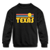 Texas Youth Sweatshirt - Retro Sunrise Youth Texas Crewneck Sweatshirt - black