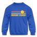 Sanibel Island, Florida Youth Sweatshirt - Retro Sunrise Youth Sanibel Island Crewneck Sweatshirt - royal blue