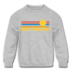 West Virginia Youth Sweatshirt - Retro Sunrise Youth West Virginia Crewneck Sweatshirt