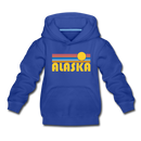 Alaska Youth Hoodie - Retro Sunrise Youth Alaska Hooded Sweatshirt - royal blue