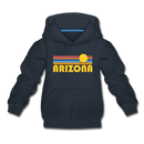 Arizona Youth Hoodie - Retro Sunrise Youth Arizona Hooded Sweatshirt - navy