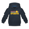 Atlanta, Georgia Youth Hoodie - Retro Sunrise Youth Atlanta Hooded Sweatshirt - navy