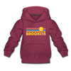 Brooklyn, New York Youth Hoodie - Retro Sunrise Youth Brooklyn Hooded Sweatshirt - burgundy