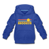 Brooklyn, New York Youth Hoodie - Retro Sunrise Youth Brooklyn Hooded Sweatshirt - royal blue