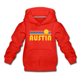 Austin, Texas Youth Hoodie - Retro Sunrise Youth Austin Hooded Sweatshirt