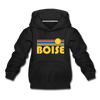 Boise, Idaho Youth Hoodie - Retro Sunrise Youth Boise Hooded Sweatshirt