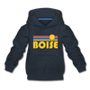 Boise, Idaho Youth Hoodie - Retro Sunrise Youth Boise Hooded Sweatshirt