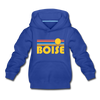 Boise, Idaho Youth Hoodie - Retro Sunrise Youth Boise Hooded Sweatshirt - royal blue