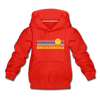 Breckenridge, Colorado Youth Hoodie - Retro Sunrise Youth Breckenridge Hooded Sweatshirt - red
