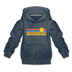 Breckenridge, Colorado Youth Hoodie - Retro Sunrise Youth Breckenridge Hooded Sweatshirt - heather denim
