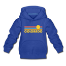 Colorado Youth Hoodie - Retro Sunrise Youth Colorado Hooded Sweatshirt - royal blue
