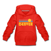 Denver, Colorado Youth Hoodie - Retro Sunrise Youth Denver Hooded Sweatshirt - red