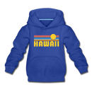 Hawaii Youth Hoodie - Retro Sunrise Youth Hawaii Hooded Sweatshirt - royal blue