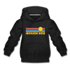 Jackson Hole, Wyoming Youth Hoodie - Retro Sunrise Youth Jackson Hole Hooded Sweatshirt - black