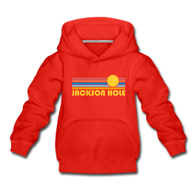 Jackson Hole, Wyoming Youth Hoodie - Retro Sunrise Youth Jackson Hole Hooded Sweatshirt
