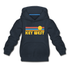 Key West, Florida Youth Hoodie - Retro Sunrise Youth Key West Hooded Sweatshirt - navy