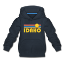 Idaho Youth Hoodie - Retro Sunrise Youth Idaho Hooded Sweatshirt - navy