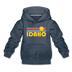 Idaho Youth Hoodie - Retro Sunrise Youth Idaho Hooded Sweatshirt - heather denim