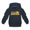 Montana Youth Hoodie - Retro Sunrise Youth Montana Hooded Sweatshirt - navy