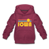 Iowa Youth Hoodie - Retro Sunrise Youth Iowa Hooded Sweatshirt - burgundy