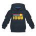Iowa Youth Hoodie - Retro Sunrise Youth Iowa Hooded Sweatshirt - navy