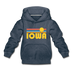 Iowa Youth Hoodie - Retro Sunrise Youth Iowa Hooded Sweatshirt - heather denim