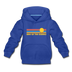 Lake of the Ozarks, Missouri Youth Hoodie - Retro Sunrise Youth Lake of the Ozarks Hooded Sweatshirt - royal blue