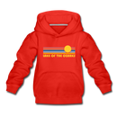 Lake of the Ozarks, Missouri Youth Hoodie - Retro Sunrise Youth Lake of the Ozarks Hooded Sweatshirt - red