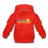 Lake of the Ozarks, Missouri Youth Hoodie - Retro Sunrise Youth Lake of the Ozarks Hooded Sweatshirt - red