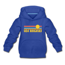 Los Angeles, California Youth Hoodie - Retro Sunrise Youth Los Angeles Hooded Sweatshirt - royal blue