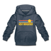 Los Angeles, California Youth Hoodie - Retro Sunrise Youth Los Angeles Hooded Sweatshirt - heather denim