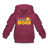 Moab, Utah Youth Hoodie - Retro Sunrise Youth Moab Hooded Sweatshirt - burgundy