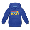 Moab, Utah Youth Hoodie - Retro Sunrise Youth Moab Hooded Sweatshirt - royal blue