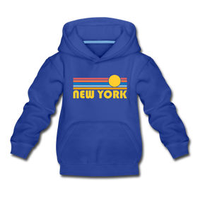 New York, New York Youth Hoodie - Retro Sunrise Youth New York Hooded Sweatshirt