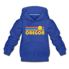 Oregon Youth Hoodie - Retro Sunrise Youth Oregon Hooded Sweatshirt - royal blue