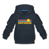 North Carolina Youth Hoodie - Retro Sunrise Youth North Carolina Hooded Sweatshirt - navy